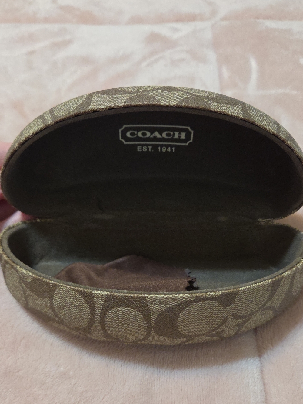 Coach Brown Hard Signature Pattern Sunglasses Case Vintage